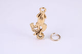 Squid Charm, Made from Solid Cast Yellow Gold, British Hallmarked