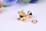Cocktail Glass Charm, Traditional Charm, Made from Solid Yellow Gold, British Hallmarked, Complete with Attachment Link