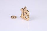 18th Birthday Charm, Made from Solid Cast Yellow Gold, British Hallmarked, Complete with Attachment Link