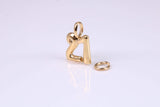 21st Birthday Charm, Made from Solid Cast Yellow Gold, British Hallmarked, Complete with Attachment Link