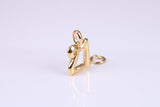21st Birthday Charm, Made from Solid Cast Yellow Gold, British Hallmarked, Complete with Attachment Link