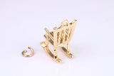 Rocking Chair Charm, Made from Solid Cast Yellow Gold, British Hallmarked