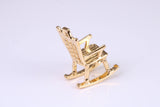 Rocking Chair Charm, Made from Solid Cast Yellow Gold, British Hallmarked