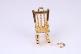 Rocking Chair Charm, Made from Solid Cast Yellow Gold, British Hallmarked