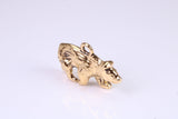 California Bear Charm, Made from Solid Cast Yellow Gold, British Hallmarked, Complete with Attachment Link