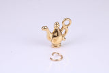 Teapot Charm, Made from Solid Cast Yellow Gold, British Hallmarked, Complete with Attachment Link