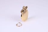 Apple Charm, Traditional Charm, Made from Solid Yellow Gold, British Hallmarked, Complete with Attachment Link