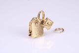 Tea Bag Charm, Traditional Charm, Made from Solid Yellow Gold, British Hallmarked, Complete with Attachment Link