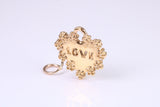Love Amour Charm, Made from Solid Yellow Gold, British Hallmarked, Complete with Attachment Link