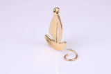 Sailing Dingy Charm, Made from Solid Cast Yellow Gold, British Hallmarked, Complete with Attachment Link