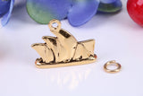 Sidney Opera House Charm, Made from Solid Cast Yellow Gold, British Hallmarked