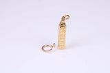 Iconic London Big Ben Charm, Made from Solid Yellow Gold, British Hallmarked, Complete with Attachment Link