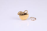 Apple Charm, Traditional Charm, Made from Solid Cast Yellow Gold, British Hallmarked, Complete with Attachment Link