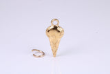 Ice Cream Cone Charm, Traditional Charm, Made from Solid Yellow, British Hallmarked, Complete with Attachment Link