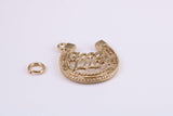 Good Luck Horse Shoe Charm, Traditional Charm, Made from Solid Yellow Gold, British Hallmarked, Complete with Attachment Link