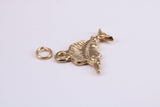 Sail Fish Charm, Traditional Charm, Made from Solid Yellow Gold, British Hallmarked, Complete with Attachment Link