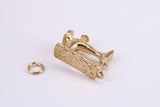 Sewing Machine Charm, Traditional Charm, Made from Solid Yellow Gold, British Hallmarked, Complete with Attachment Link