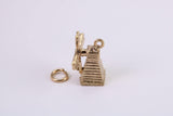 Windmill Charm, Traditional Charm, Made from Solid Yellow Gold, British Hallmarked, Complete with Attachment Link