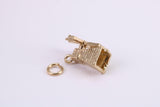 Windmill Charm, Traditional Charm, Made from Solid Yellow Gold, British Hallmarked, Complete with Attachment Link