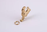 Cockerel Charm, Traditional Charm, Made from Solid Yellow Gold, British Hallmarked, Complete with Attachment Link