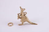 Kangaroo Charm, Traditional Charm, Made from Solid Yellow Gold, British Hallmarked, Complete with Attachment Link