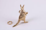 Kangaroo Charm, Traditional Charm, Made from Solid Yellow Gold, British Hallmarked, Complete with Attachment Link