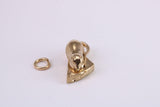 Mouse Eating Cheese Charm, Traditional Charm, Made from Solid Yellow Gold, British Hallmarked, Complete with Attachment Link