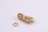 Trainer Shoe Charm, Traditional Charm, Made from Solid Yellow Gold, British Hallmarked, Complete with Attachment Link