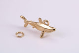 Shark Charm, Made from Solid Cast Yellow Gold, British Hallmarked, Complete with Attachment Link