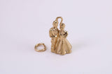 Couple at the Alter Charm, Made from Solid Cast Yellow Gold, British Hallmarked, Complete with Attachment Link