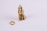 Couple at the Alter Charm, Made from Solid Cast Yellow Gold, British Hallmarked, Complete with Attachment Link