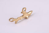 Shark Charm, Traditional Charm, Made from Solid Yellow Gold, British Hallmarked, Complete with Attachment Link