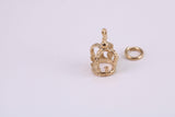 Royal Crown Charm, Traditional Charm, Made from Solid Yellow Gold, British Hallmarked, Complete with Attachment Link