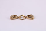 Baby Shoes Charm, Traditional Charm, Made from Solid Yellow Gold, British Hallmarked, Complete with Attachment Link