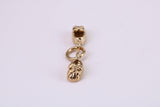Baby Shoes Charm, Traditional Charm, Made from Solid Yellow Gold, British Hallmarked, Complete with Attachment Link