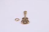 Guitar Charm, Made from Solid Yellow Gold, British Hallmarked, Complete with Attachment Link
