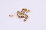 Emu Charm, Made from Solid Cast Yellow Gold, British Hallmarked, Complete with Attachment Link