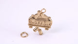 Just Married Charm, Traditional Charm, Made from Solid Cast Yellow Gold, British Hallmarked, Complete with Attachment Link