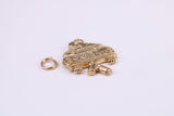 Just Married Charm, Traditional Charm, Made from Solid Cast Yellow Gold, British Hallmarked, Complete with Attachment Link