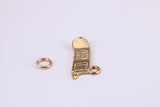 Cell Phone Charm, Made from Solid Cast Yellow Gold, British Hallmarked, Complete with Attachment Link