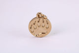 Paw Print Charm, Traditional Charm, Made from Solid Yellow Gold, British Hallmarked, Complete with Attachment Link
