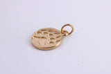 Paw Print Charm, Traditional Charm, Made from Solid Yellow Gold, British Hallmarked, Complete with Attachment Link