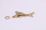 Sail Fish Charm, Traditional Charm, Made from Solid Yellow Gold, British Hallmarked, Complete with Attachment Link