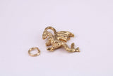 Dragon Charm, Traditional Charm, Made from Solid Yellow Gold, British Hallmarked, Complete with Attachment Link