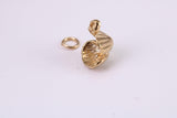 Pearl Shell Clam Charm, Made from Solid Cast Yellow Gold, British Hallmarked, Complete with Attachment Link