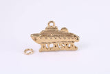 Alaska Cruise Charm, Made From Solid Cast Yellow Gold, British Hallmarked, Complete with Attachment Link