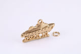 Alaska Cruise Charm, Made From Solid Cast Yellow Gold, British Hallmarked, Complete with Attachment Link