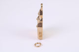 Princess Castle Charm, Made from Solid Cast Yellow Gold, British Hallmarked, Complete with Attachment Link