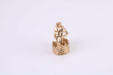Wishing Well Charm, Made from Solid Cast Yellow Gold, British Hallmarked, Complete with Attachment Link