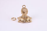 Mantle Clock Charm, Traditional Charm, Made from Solid Yellow Gold, British Hallmarked, Complete with Attachment Link